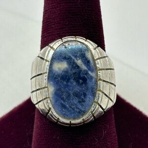 Men's Sterling Silver Sodalite Ring